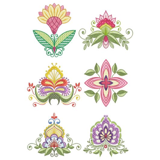 Scandinavian Floral 2 Machine Embroidery Designs by JuJu