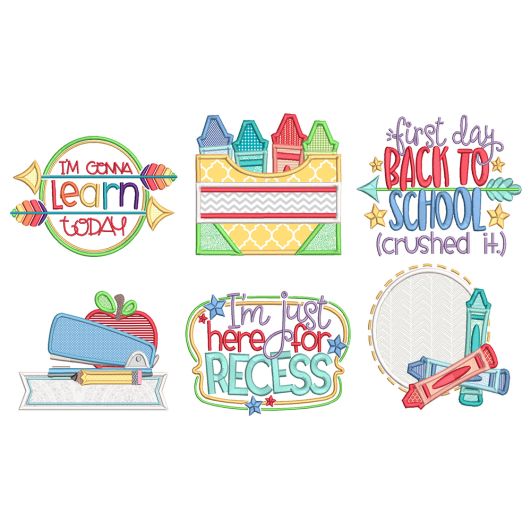 School Days 2 Machine Embroidery Designs by JuJu
