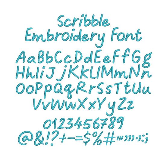Scribble Embroidery Font | Machine Embroidery Designs by JuJu