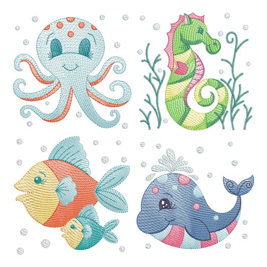 Sea Life 1 Embroidery Set