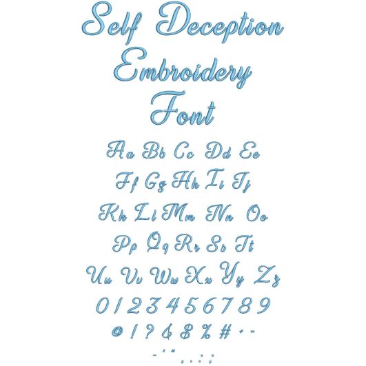 Self Deception Embroidery Font | Machine Embroidery Designs by JuJu