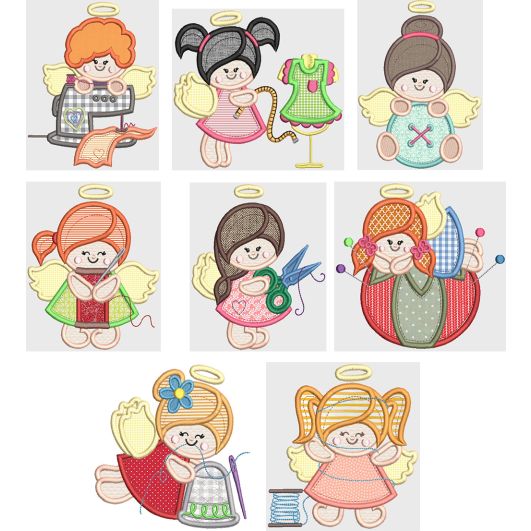 Sewing Angels Applique Machine Embroidery Designs by JuJu 
