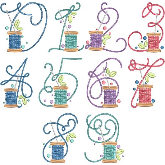 Sewing Numbers | Machine Embroidery Designs by JuJu