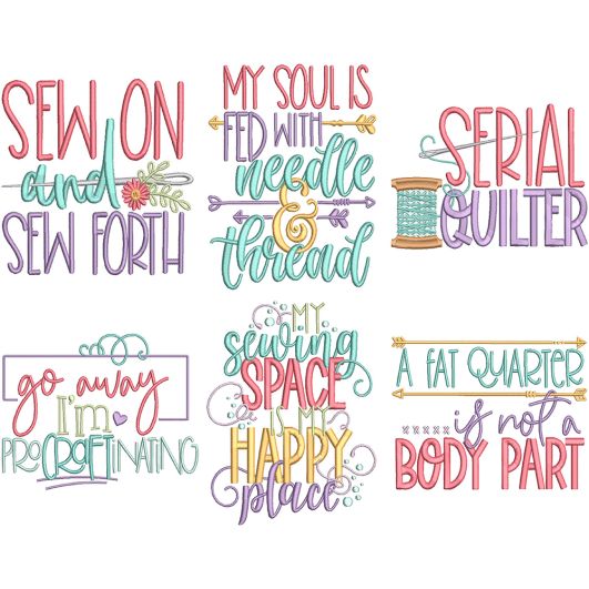 Sewing Room Word Art 1 | Machine Embroidery Designs by JuJu