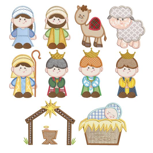 Silent Night Nativity Applique Machine Embroidery Designs By JuJu