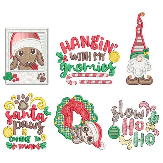Silly Christmas Machine Embroidery Designs by JuJu
