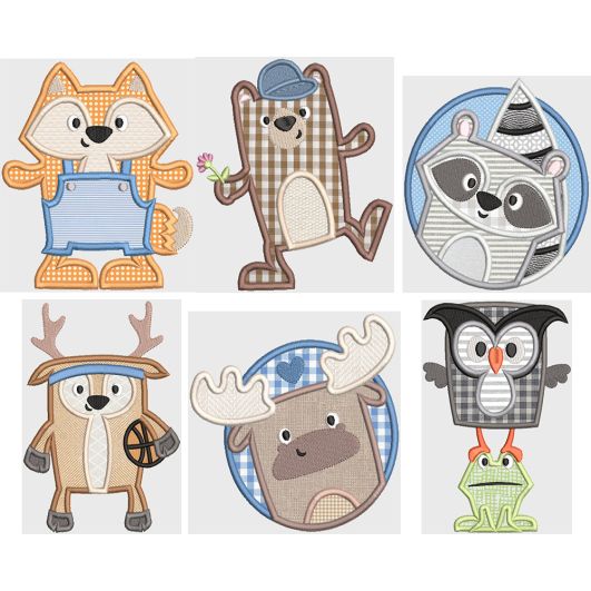 Silly Chubby Animals Digital Machine Embroidery Designs by JuJu