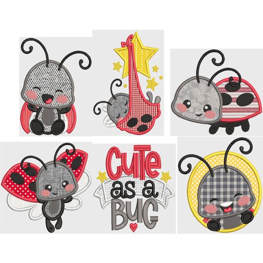 Silly Ladybugs Digital Machine Embroidery Designs by JuJu