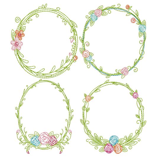 Sketch Monogram Frames 2 | Machine Embroidery Designs by JuJu
