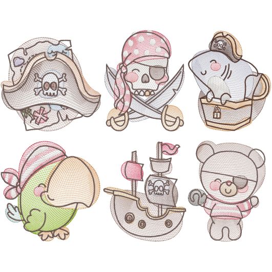 Sketch Pirates Machine Embroidery Designs by JuJu