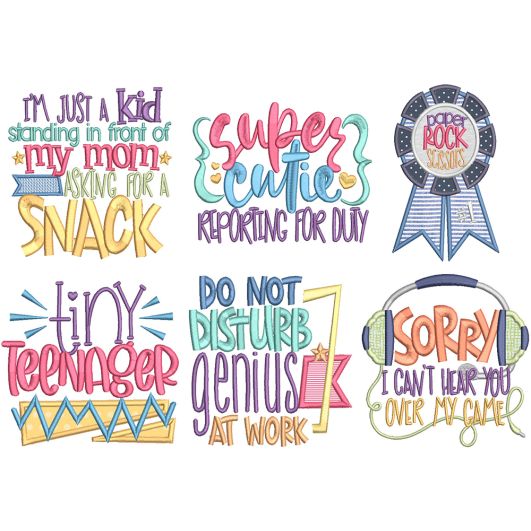 Small Attitude Word Art 2 Machine Embroidery Designs by JuJu
