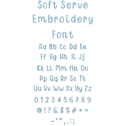 Soft Serve Embroidery Font | Machine Embroidery Designs by JuJu