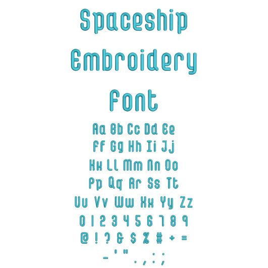 Spaceship Embroidery Font | Machine Embroidery Designs by JuJu