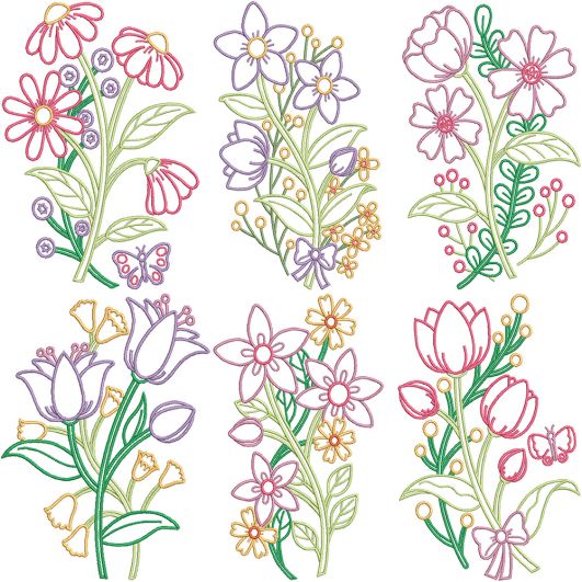 Spring Blossoms | Machine Embroidery Designs by JuJu