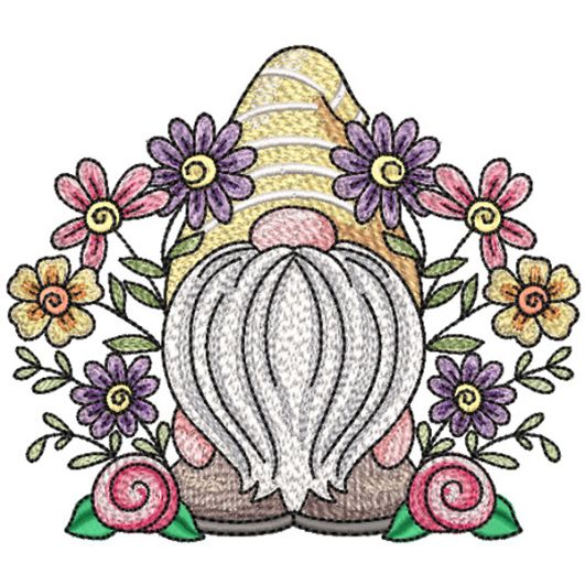                                 Spring Garden Gnome 1 | Machine Embroidery Designs by JuJu
                            