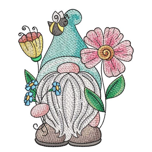                    Spring Garden Gnome 2 | Machine Embroidery Designs by JuJu             
                            
