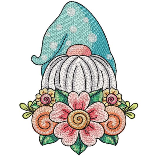 Spring Garden Gnome 6 | Machine Embroidery Designs by JuJu