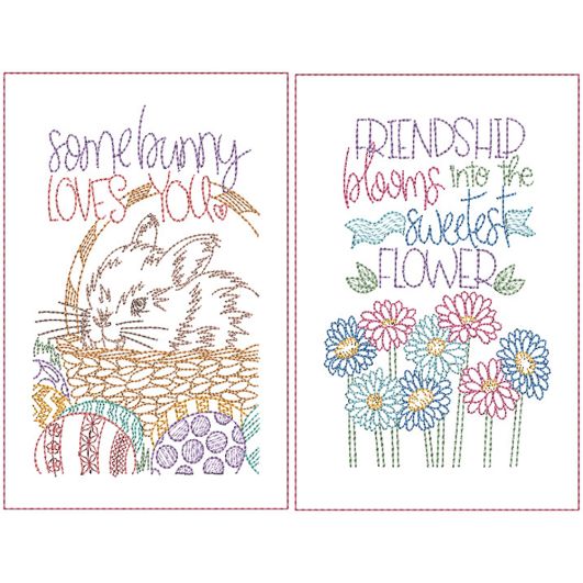 Spring Greeting Cards 1 | Machine Embroidery Designs by JuJu
