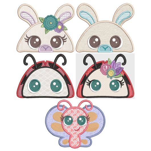 Spring Peekers 1 Machine Embroidery Designs by JuJu