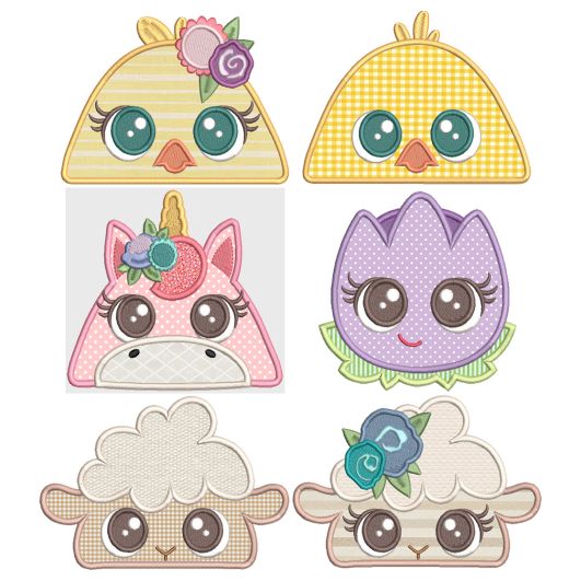 Spring Peekers 2 Machine Embroidery Designs by JuJu