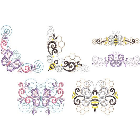 Spring Swirls 1 Machine Embroidery Designs by JuJu