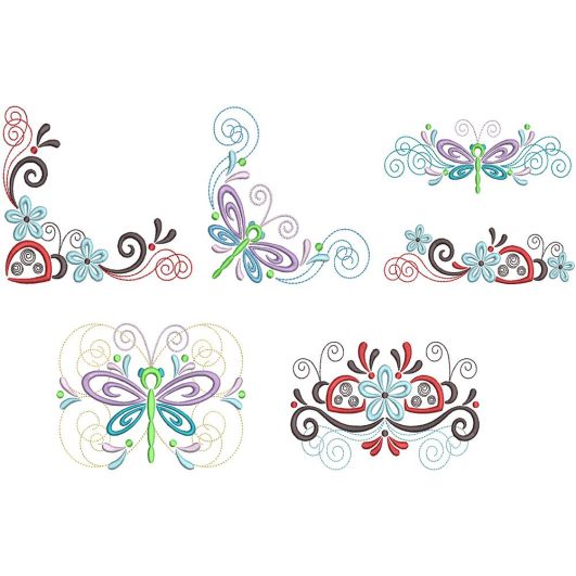 Spring Swirls 2 Machine Embroidery Designs by JuJu