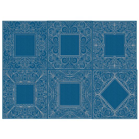Square Center Quilt Squares Machine Embroidery Designs by JuJu