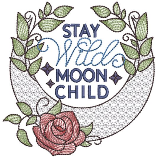 Stay Wild Moon Child | Machine Embroidery Designs by JuJu