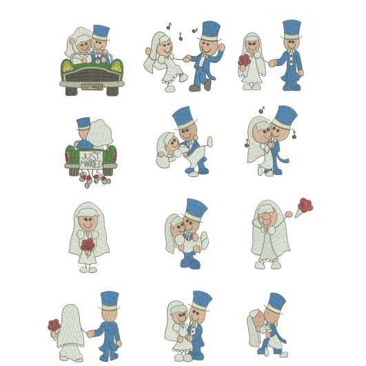 Stix Family Wedding Filled Machine Embroidery Designs By JuJu