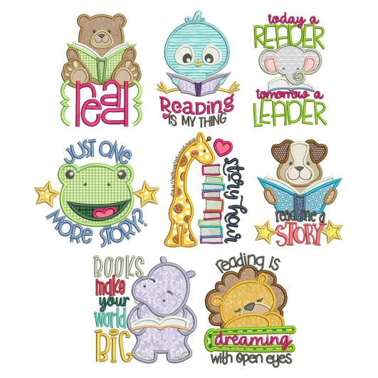 Story Time Applique Machine Embroidery Designs by JuJu 