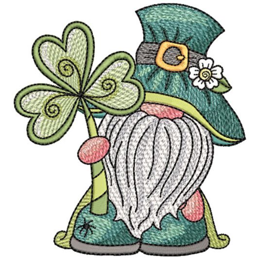 St Patricks Gnome Shamrock | Machine Embroidery Designs by JuJu