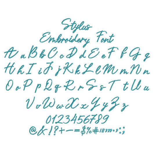 Stylus Embroidery Font | Machine Embroidery Designs by JuJu