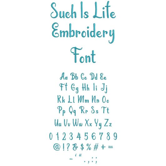 Such Is Life Embroidery Font | Machine Embroidery Designs by JuJu