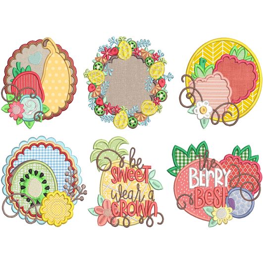 Summer Fruits | Machine Embroidery Designs by JuJu