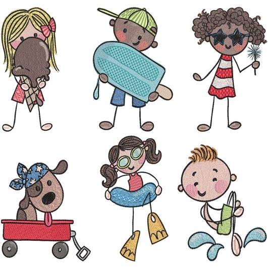 Summer Stix People | Machine Embroidery Designs by JuJu
