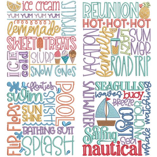 Summer Subway Art 2 | Machine Embroidery Designs by JuJu