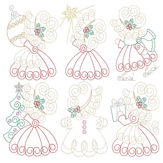 Sunbonnet Sue Returns Christmas Vintage Stitch Machine Embroidery Designs by JuJu