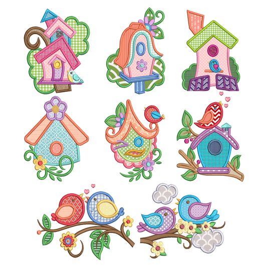 Sweet Birdie Applique Machine Embroidery Designs By JuJu