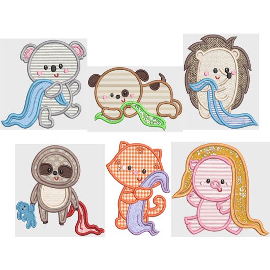 Sweet Blanket Critters Applique Machine Embroidery Designs by JuJu 