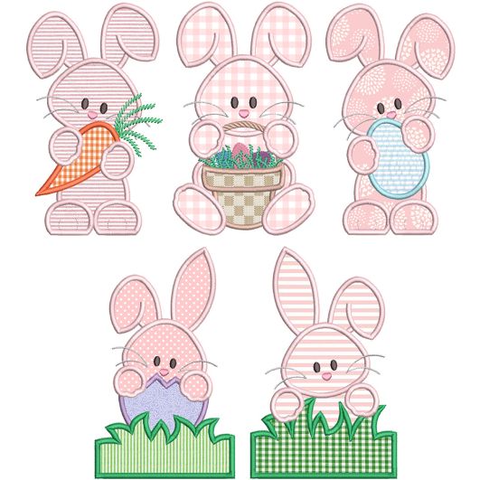 Sweet Bunnies Applique | Machine Embroidery Designs by JuJu
