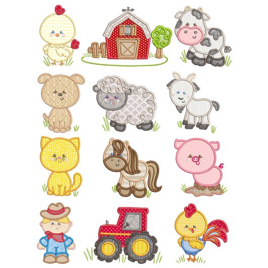 Sweet Farm Applique / Embroidery Designs by JuJu