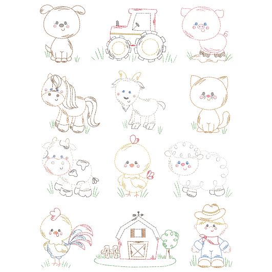 Sweet Farm Vintage Machine Embroidery Designs By JuJu