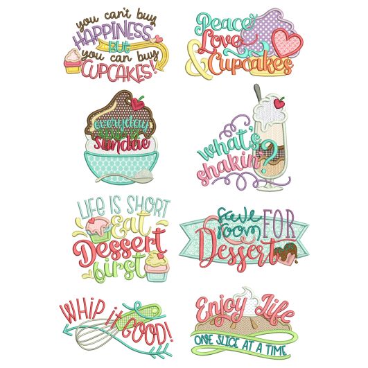 Sweet Kitchen Word Art Machine Embroidery Designs by JuJu
