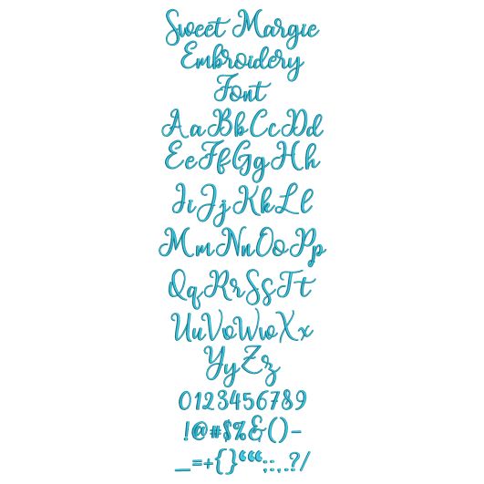 Sweet Margie Embroidery Font | Machine Embroidery Designs by JuJuu