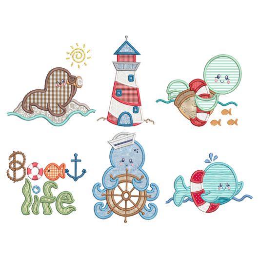 Sweet Nautical 2 Machine Embroidery Designs By JuJu