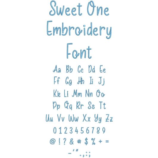 Sweet One Embroidery Font | Machine Embroidery Designs by JuJu