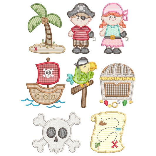 Sweet Pirates Machine Embroidery Designs By JuJu