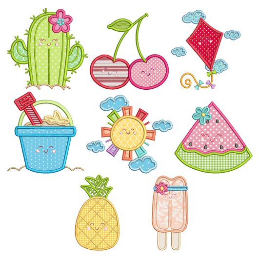 Sweet Summer Applique Machine Embroidery Designs by JuJu 
