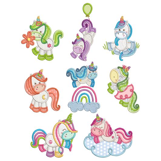 Sweet Unicorns Machine Embroidery Designs By JuJu