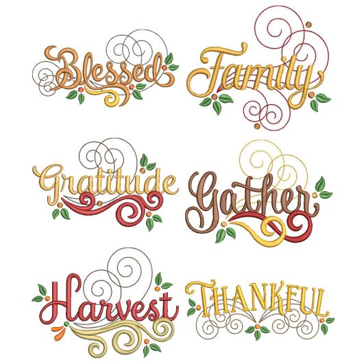 Swirly Blessings Machine Embroidery Designs by JuJu